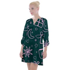 Background-cute Christmas Open Neck Shift Dress