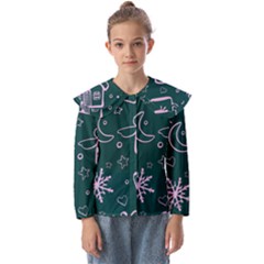 Background-cute Christmas Kids  Peter Pan Collar Blouse