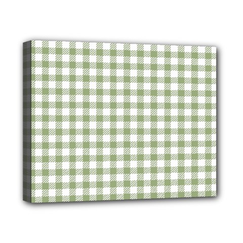 Green Tea White Small Plaids Canvas 10  X 8  (stretched) by ConteMonfrey