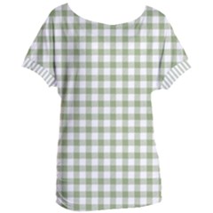 Green Tea White Small Plaids Women s Oversized Tee by ConteMonfrey