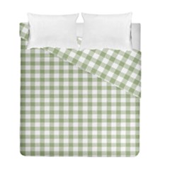 Green Tea White Small Plaids Duvet Cover Double Side (full/ Double Size) by ConteMonfrey