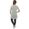 Green Tea White Small Plaids Cap Sleeve High Low Top View2