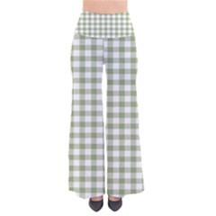 Green Tea White Small Plaids So Vintage Palazzo Pants by ConteMonfrey