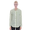 Green Tea White Small Plaids Womens Long Sleeve Shirt View1