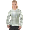 Green Tea White Small Plaids Women s Overhead Hoodie View1