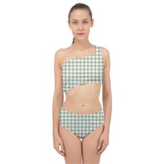 Green Tea White Small Plaids Spliced Up Two Piece Swimsuit by ConteMonfrey