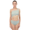 Green Tea White Small Plaids Spliced Up Two Piece Swimsuit View1