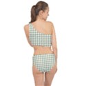 Green Tea White Small Plaids Spliced Up Two Piece Swimsuit View2