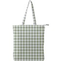 Green Tea White Small Plaids Double Zip Up Tote Bag View1