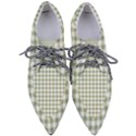 Green Tea White Small Plaids Pointed Oxford Shoes View1