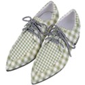 Green Tea White Small Plaids Pointed Oxford Shoes View2