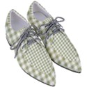 Green Tea White Small Plaids Pointed Oxford Shoes View3