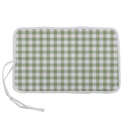 Green Tea White Small Plaids Pen Storage Case (l) by ConteMonfrey