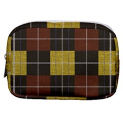 Modern Black Red Golden Plaids Make Up Pouch (small) by ConteMonfrey