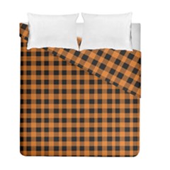 Orange black small plaids Duvet Cover Double Side (Full/ Double Size)