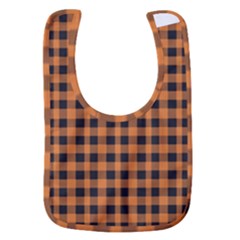 Orange Black Small Plaids Baby Bib by ConteMonfrey