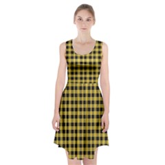 Black And Yellow Small Plaids Racerback Midi Dress by ConteMonfrey