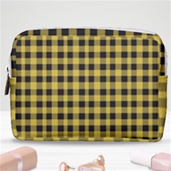 Black And Yellow Small Plaids Make Up Pouch (medium) by ConteMonfrey