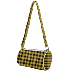 Black And Yellow Small Plaids Mini Cylinder Bag by ConteMonfrey