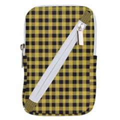 Black And Yellow Small Plaids Belt Pouch Bag (large) by ConteMonfrey