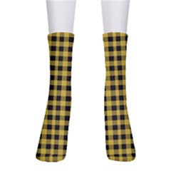 Black And Yellow Small Plaids Crew Socks by ConteMonfrey