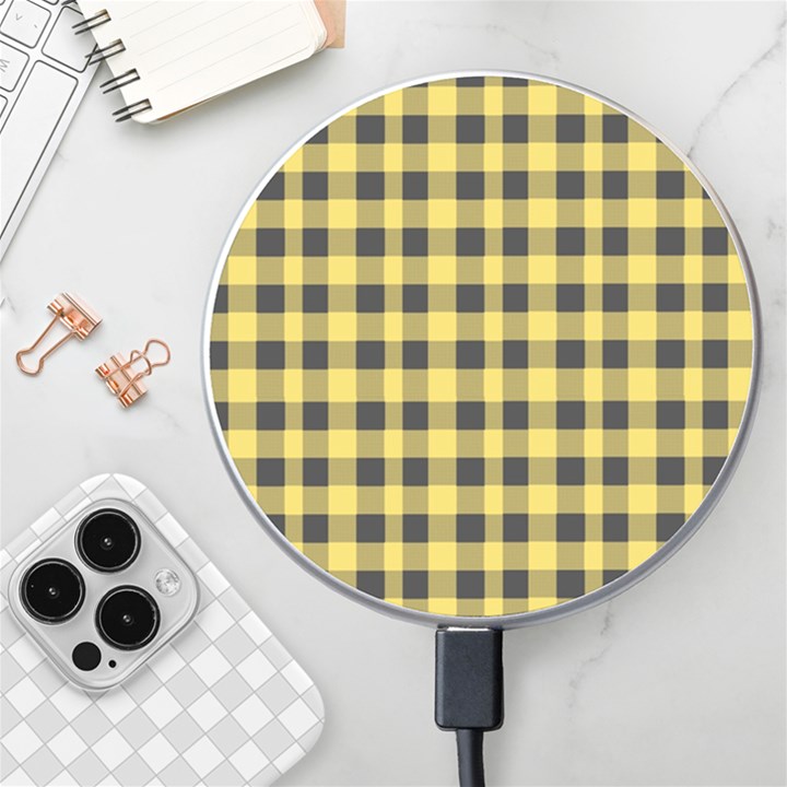 Black and yellow small plaids Wireless Charger