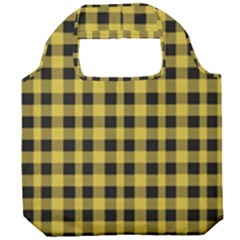 Black And Yellow Small Plaids Foldable Grocery Recycle Bag by ConteMonfrey