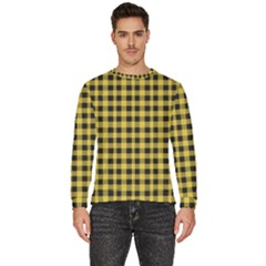 Black And Yellow Small Plaids Men s Fleece Sweatshirt by ConteMonfrey