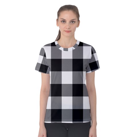 Black And White Classic Plaids Women s Cotton Tee by ConteMonfrey