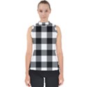 Black and white classic plaids Mock Neck Shell Top View1