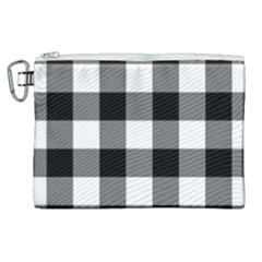 Black And White Classic Plaids Canvas Cosmetic Bag (xl) by ConteMonfrey