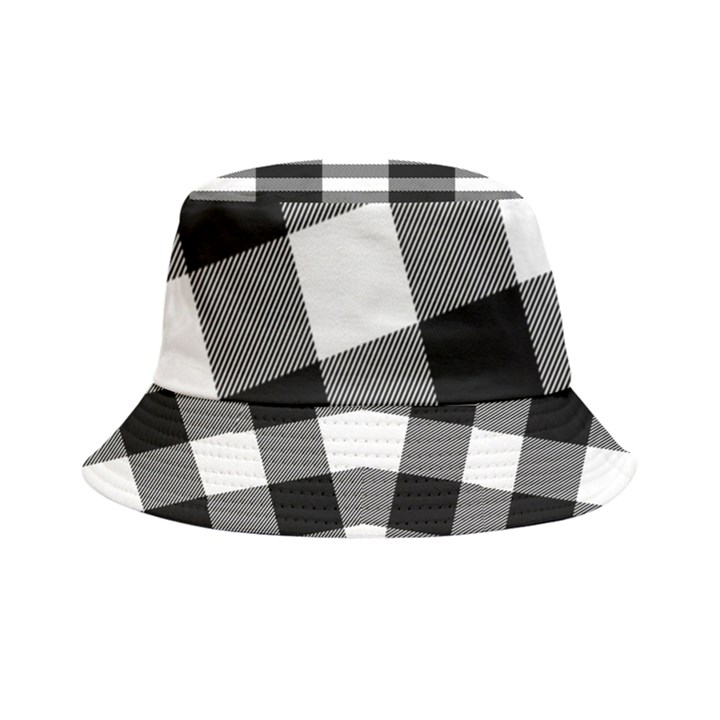 Black and white classic plaids Inside Out Bucket Hat