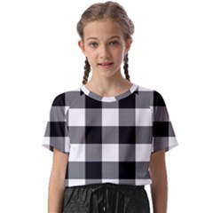 Black And White Classic Plaids Kids  Basic Tee by ConteMonfrey