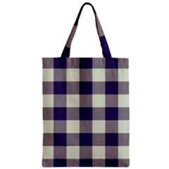 Blue Purple And White Plaids Zipper Classic Tote Bag by ConteMonfrey