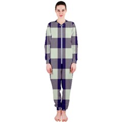 Blue Purple And White Plaids Onepiece Jumpsuit (ladies) by ConteMonfrey