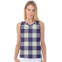 Blue Purple and white plaids Women s Basketball Tank Top View1