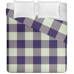 Blue Purple And White Plaids Duvet Cover Double Side (california King Size) by ConteMonfrey