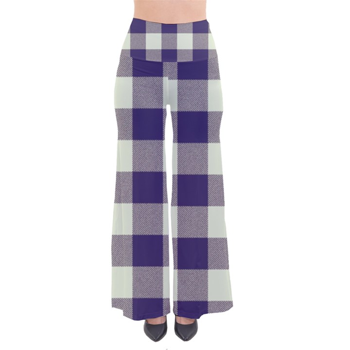 Blue Purple and white plaids So Vintage Palazzo Pants