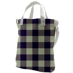 Blue Purple And White Plaids Canvas Messenger Bag by ConteMonfrey