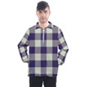 Blue Purple and white plaids Men s Half Zip Pullover View1