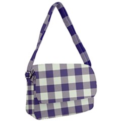 Blue Purple And White Plaids Courier Bag by ConteMonfrey