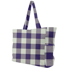 Blue Purple And White Plaids Simple Shoulder Bag by ConteMonfrey