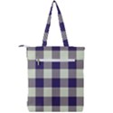 Blue Purple and white plaids Double Zip Up Tote Bag View2