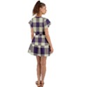 Blue Purple and white plaids Flutter Sleeve Wrap Dress View2