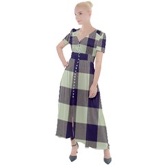 Blue Purple And White Plaids Button Up Short Sleeve Maxi Dress by ConteMonfrey