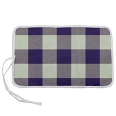 Blue Purple And White Plaids Pen Storage Case (m) by ConteMonfrey