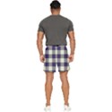 Blue Purple and white plaids Men s Runner Shorts View4