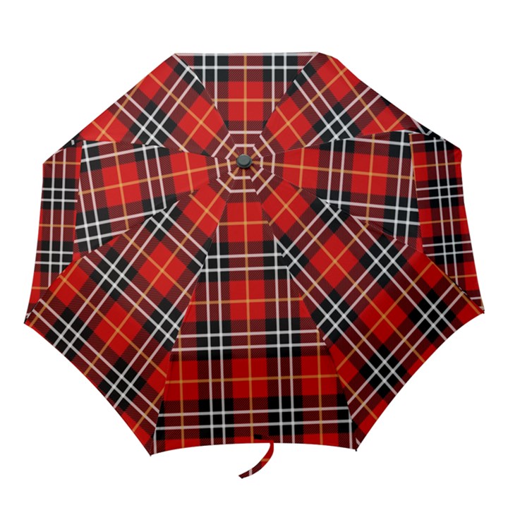 Black, white and red classic plaids Folding Umbrellas