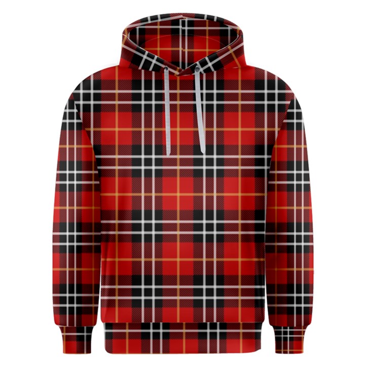 Black, white and red classic plaids Men s Overhead Hoodie