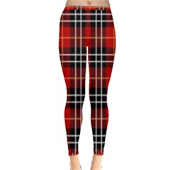 Black, White And Red Classic Plaids Inside Out Leggings by ConteMonfrey